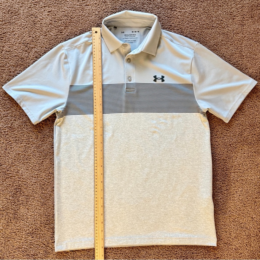 Under Armour Men's Light Gray Polo Shirt - Picture 4 of 5